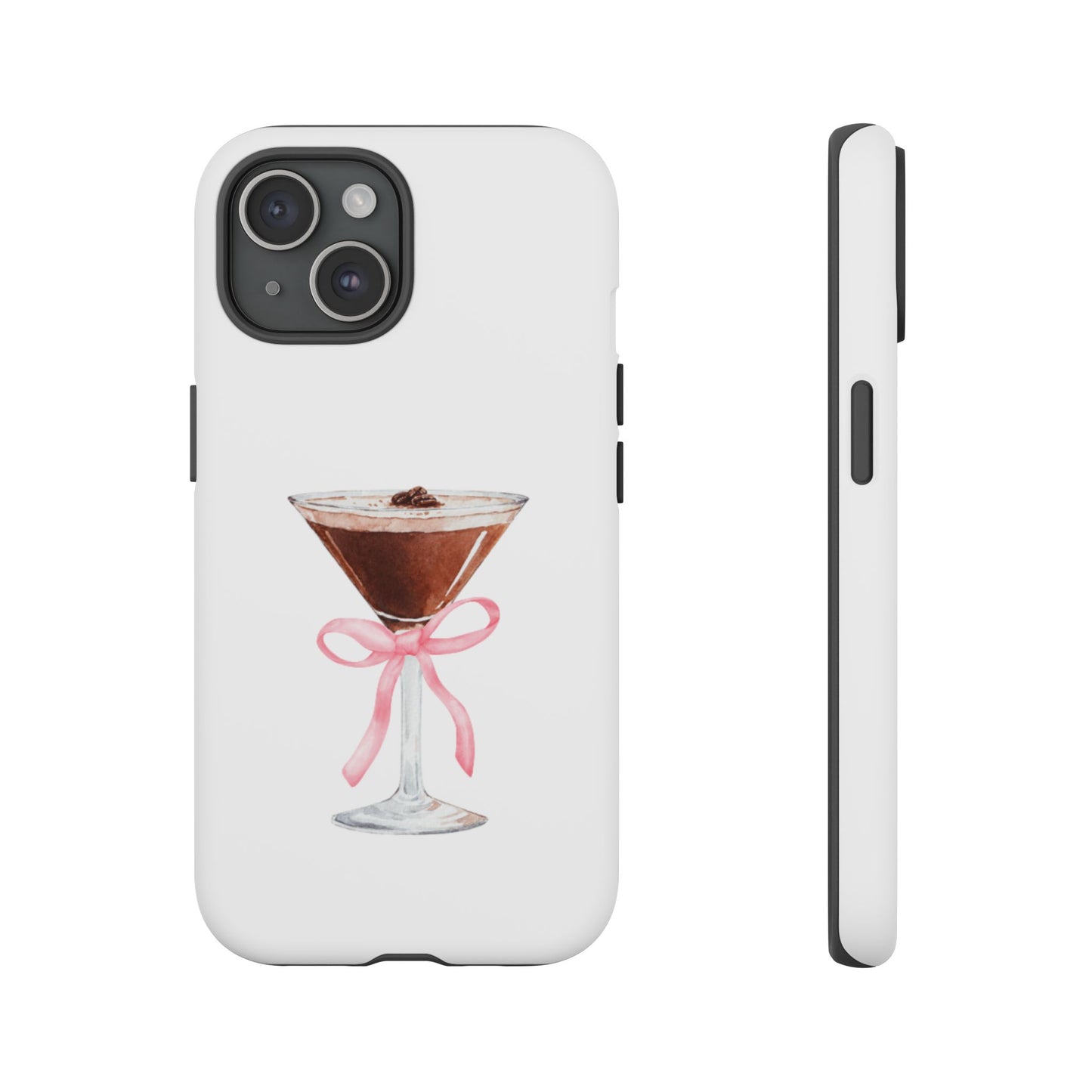 Phone Case - Espresso Martini with Pink Bow Design