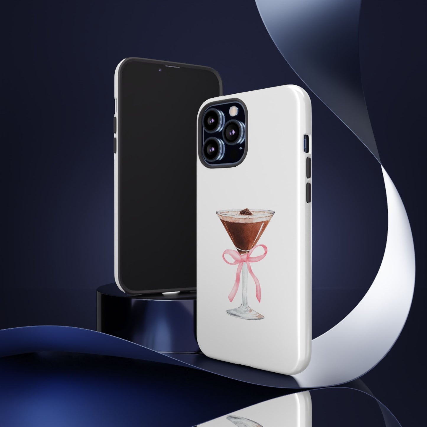 Phone Case - Espresso Martini with Pink Bow Design
