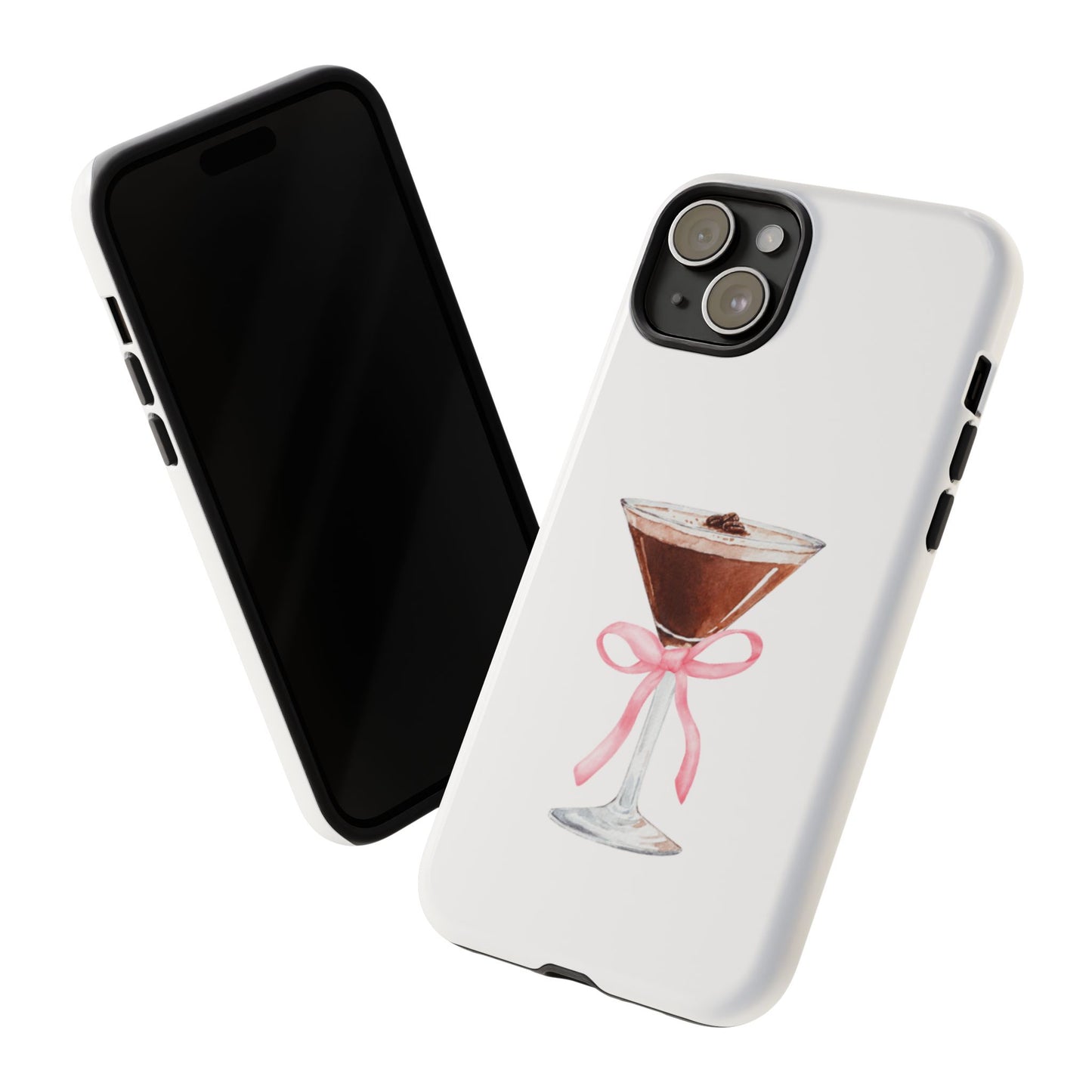 Phone Case - Espresso Martini with Pink Bow Design