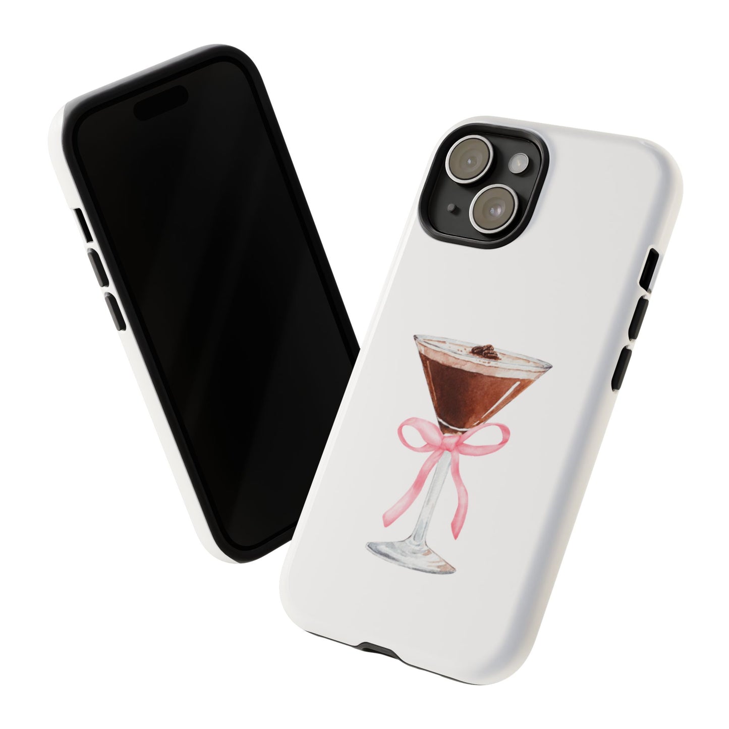 Phone Case - Espresso Martini with Pink Bow Design