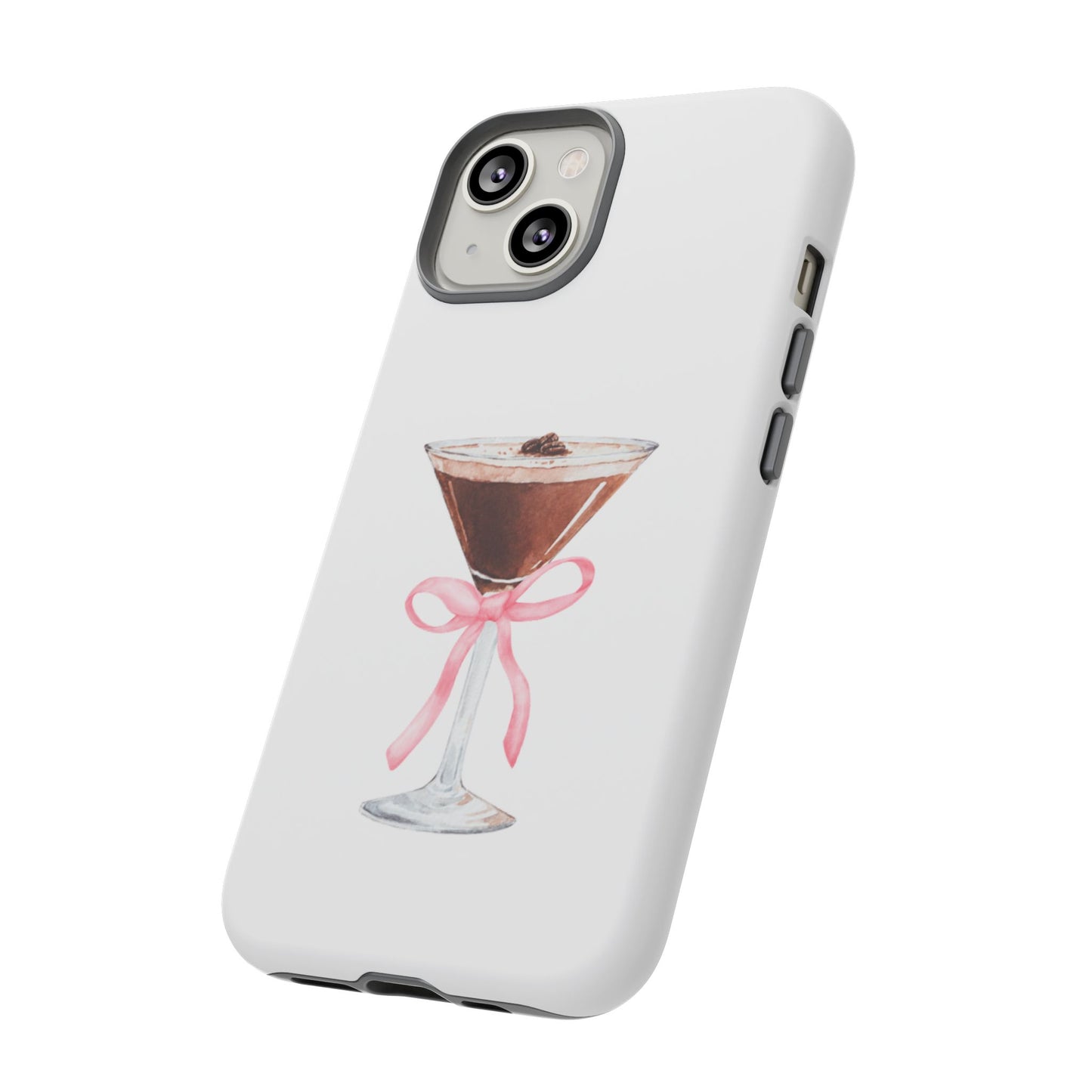Phone Case - Espresso Martini with Pink Bow Design