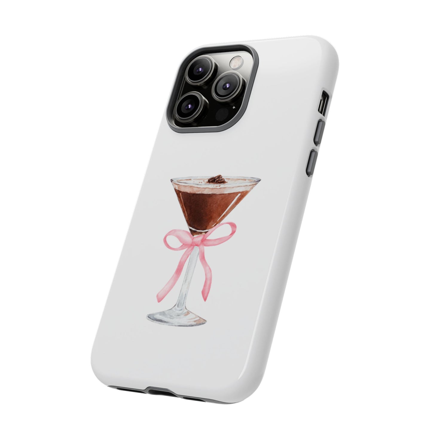 Phone Case - Espresso Martini with Pink Bow Design
