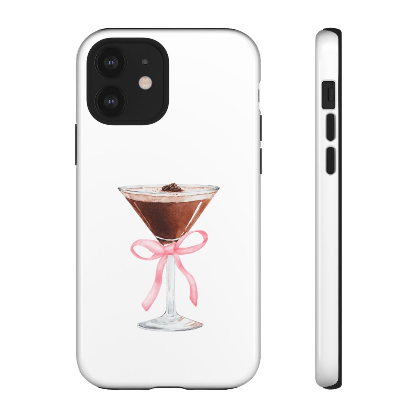 Phone Case - Espresso Martini with Pink Bow Design