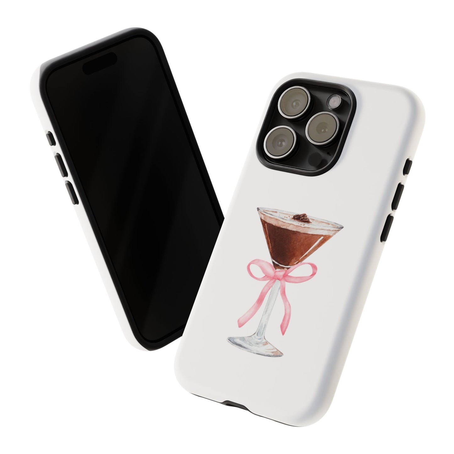 Phone Case - Espresso Martini with Pink Bow Design
