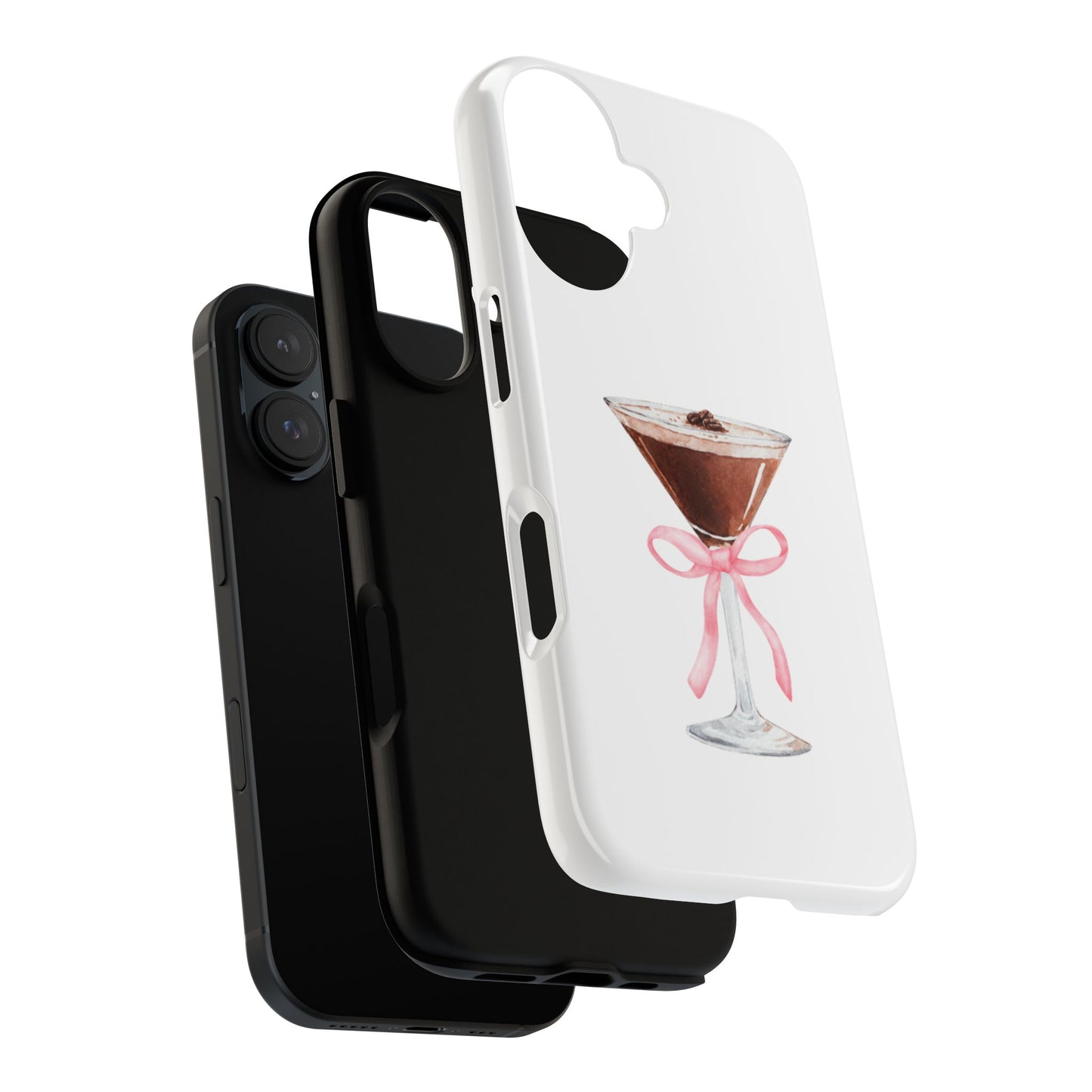 Phone Case - Espresso Martini with Pink Bow Design