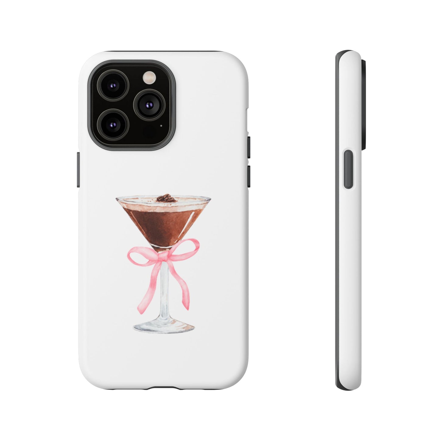 Phone Case - Espresso Martini with Pink Bow Design