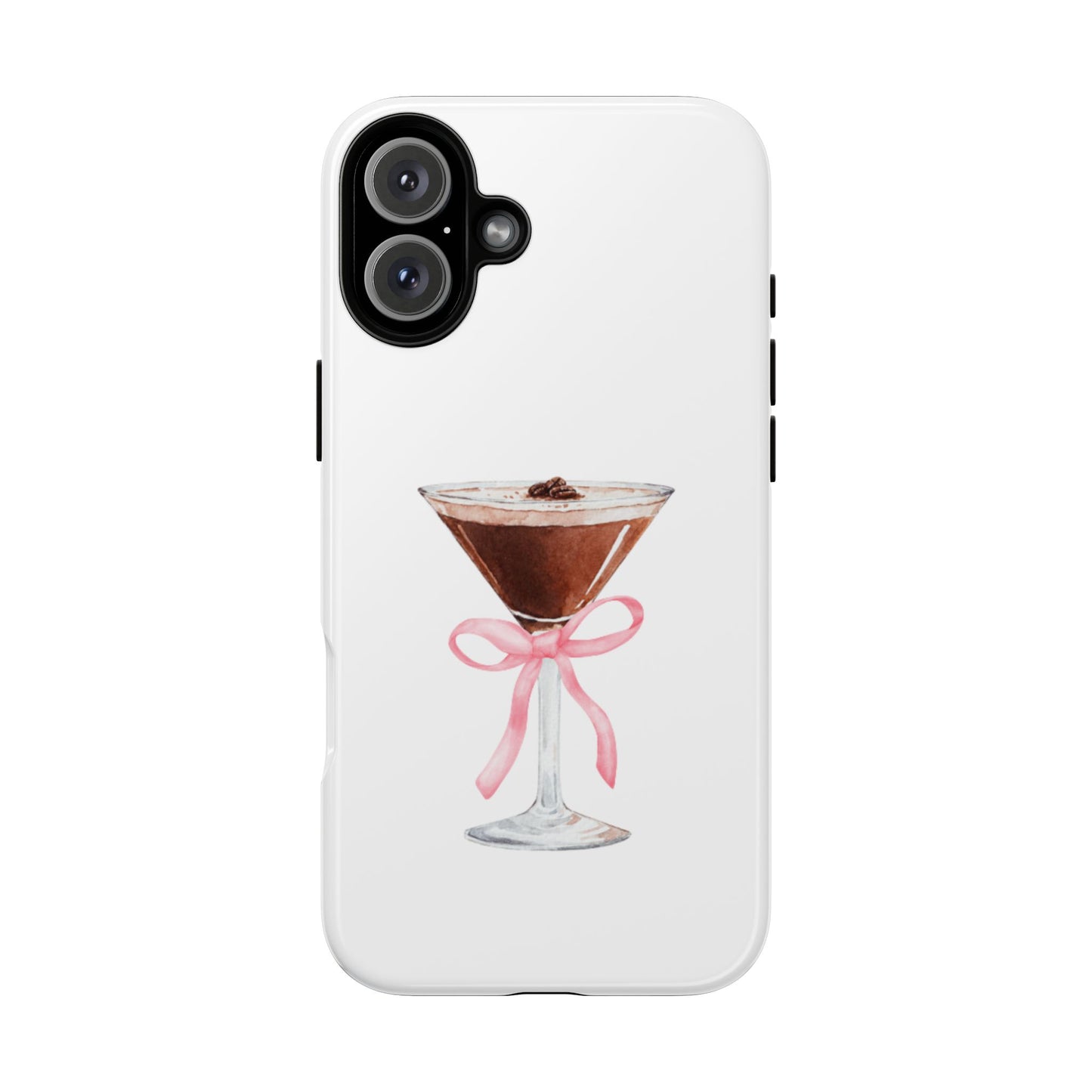 Phone Case - Espresso Martini with Pink Bow Design