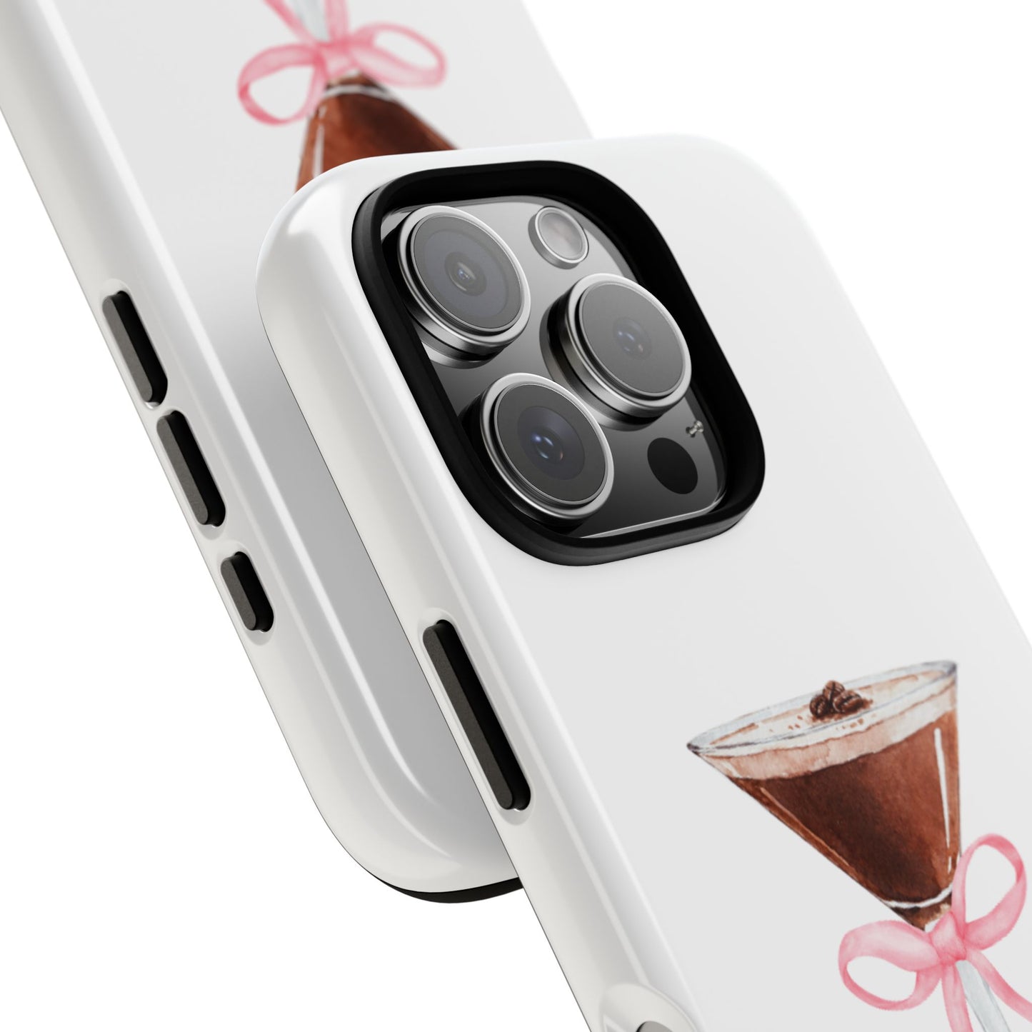 Phone Case - Espresso Martini with Pink Bow Design