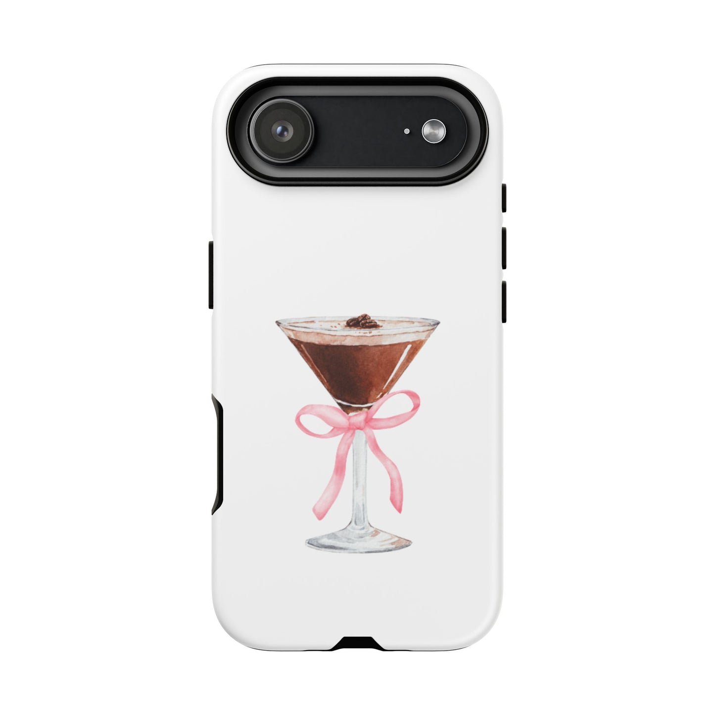 Phone Case - Espresso Martini with Pink Bow Design