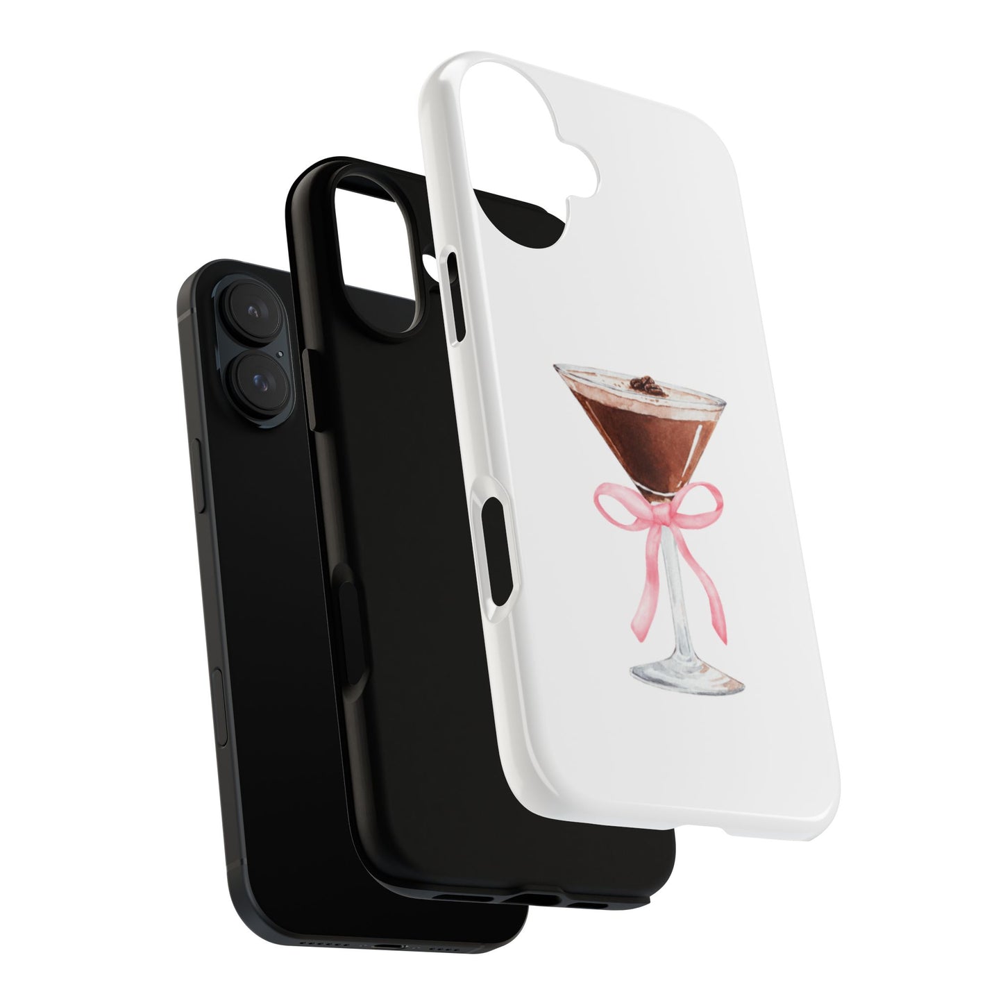 Phone Case - Espresso Martini with Pink Bow Design