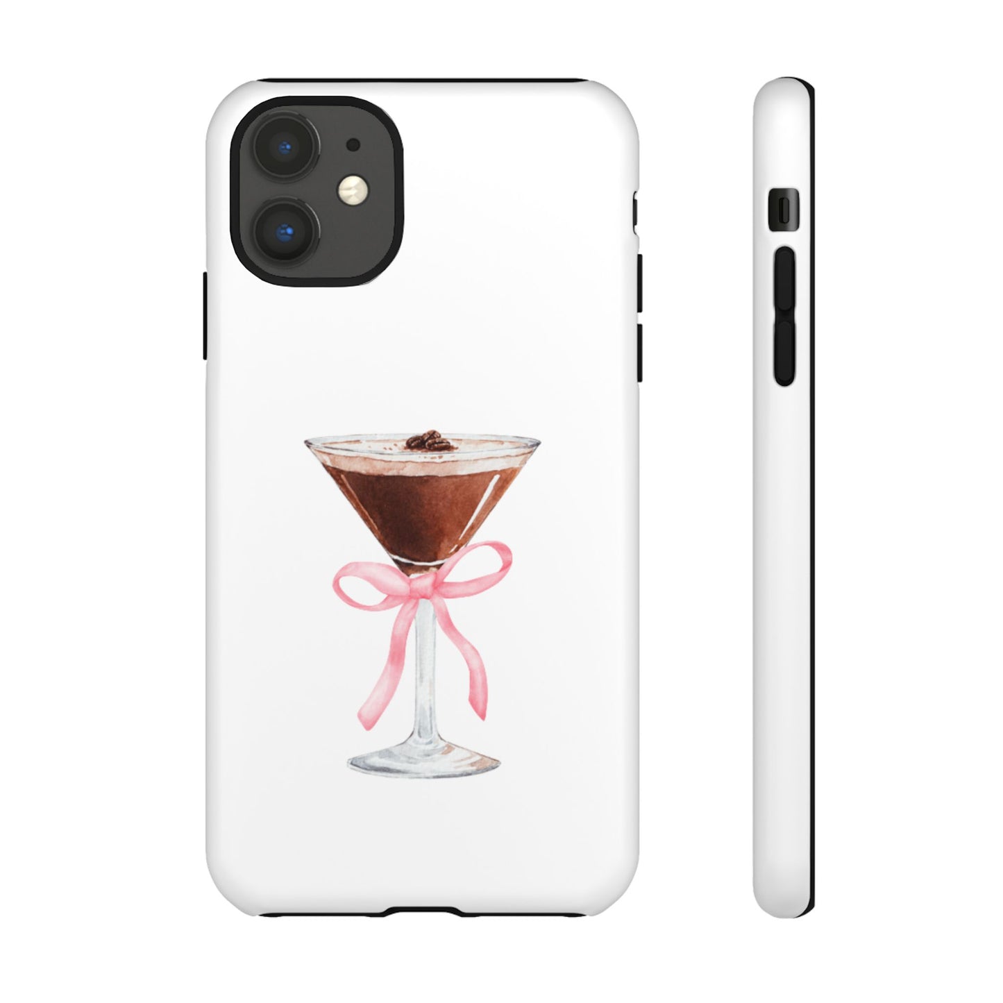 Phone Case - Espresso Martini with Pink Bow Design