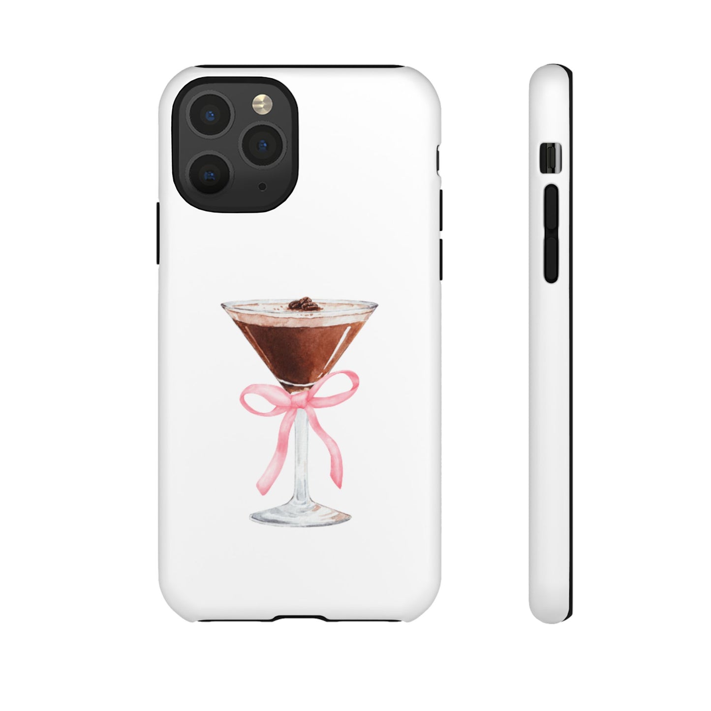 Phone Case - Espresso Martini with Pink Bow Design