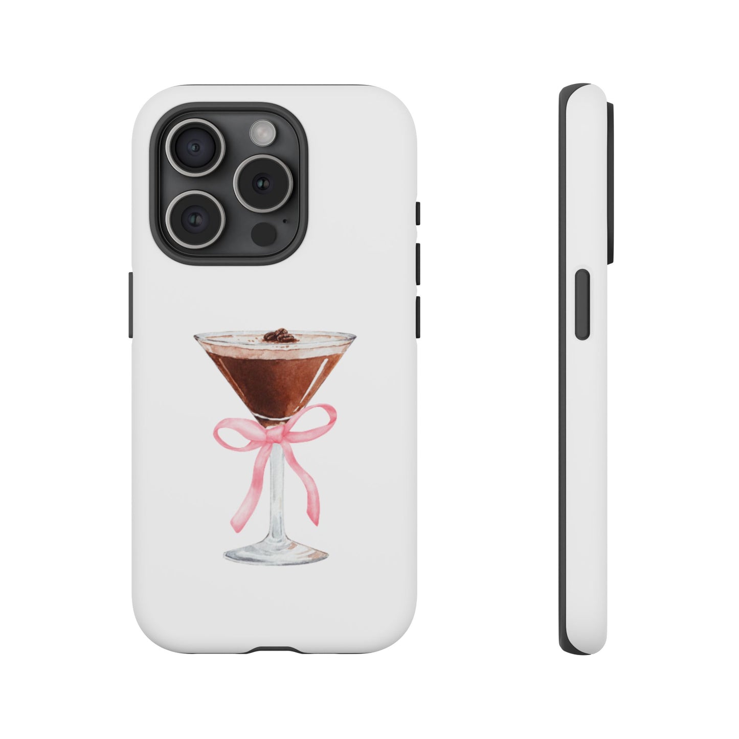 Phone Case - Espresso Martini with Pink Bow Design