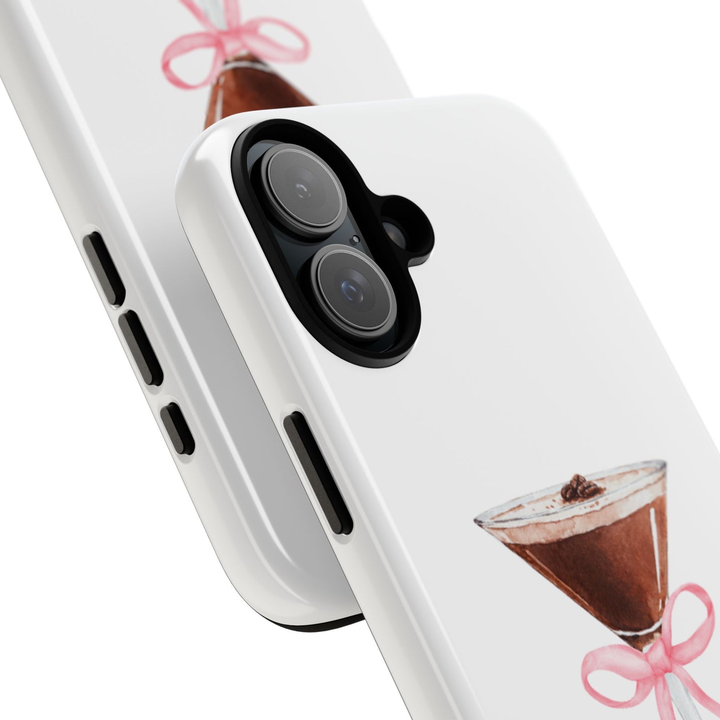 Phone Case - Espresso Martini with Pink Bow Design
