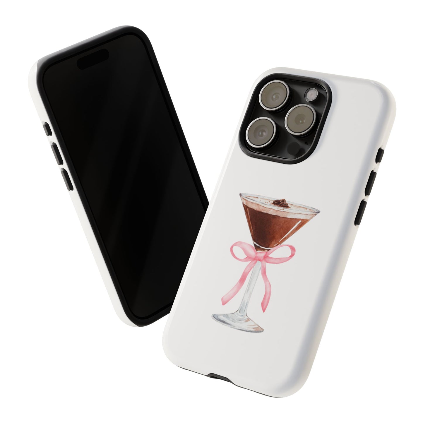 Phone Case - Espresso Martini with Pink Bow Design