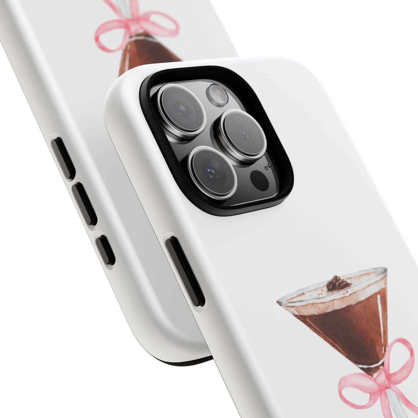 Phone Case - Espresso Martini with Pink Bow Design