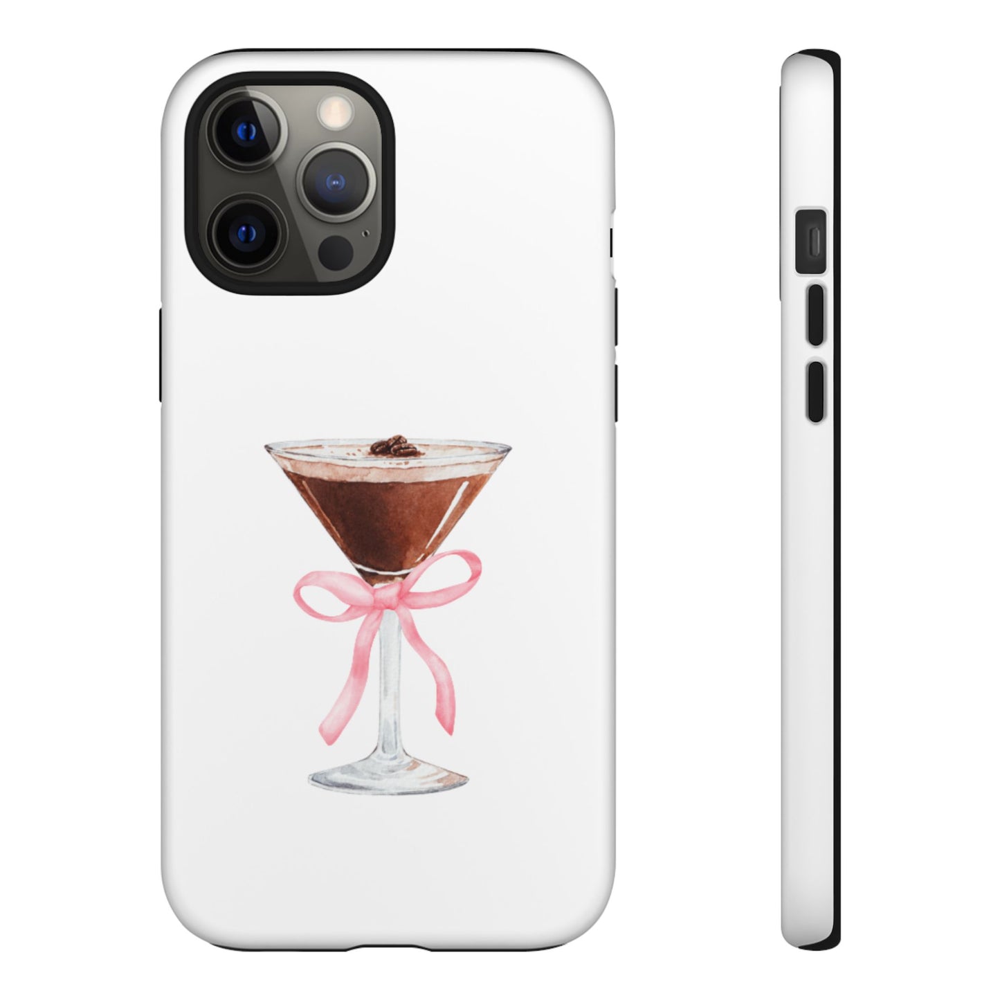 Phone Case - Espresso Martini with Pink Bow Design