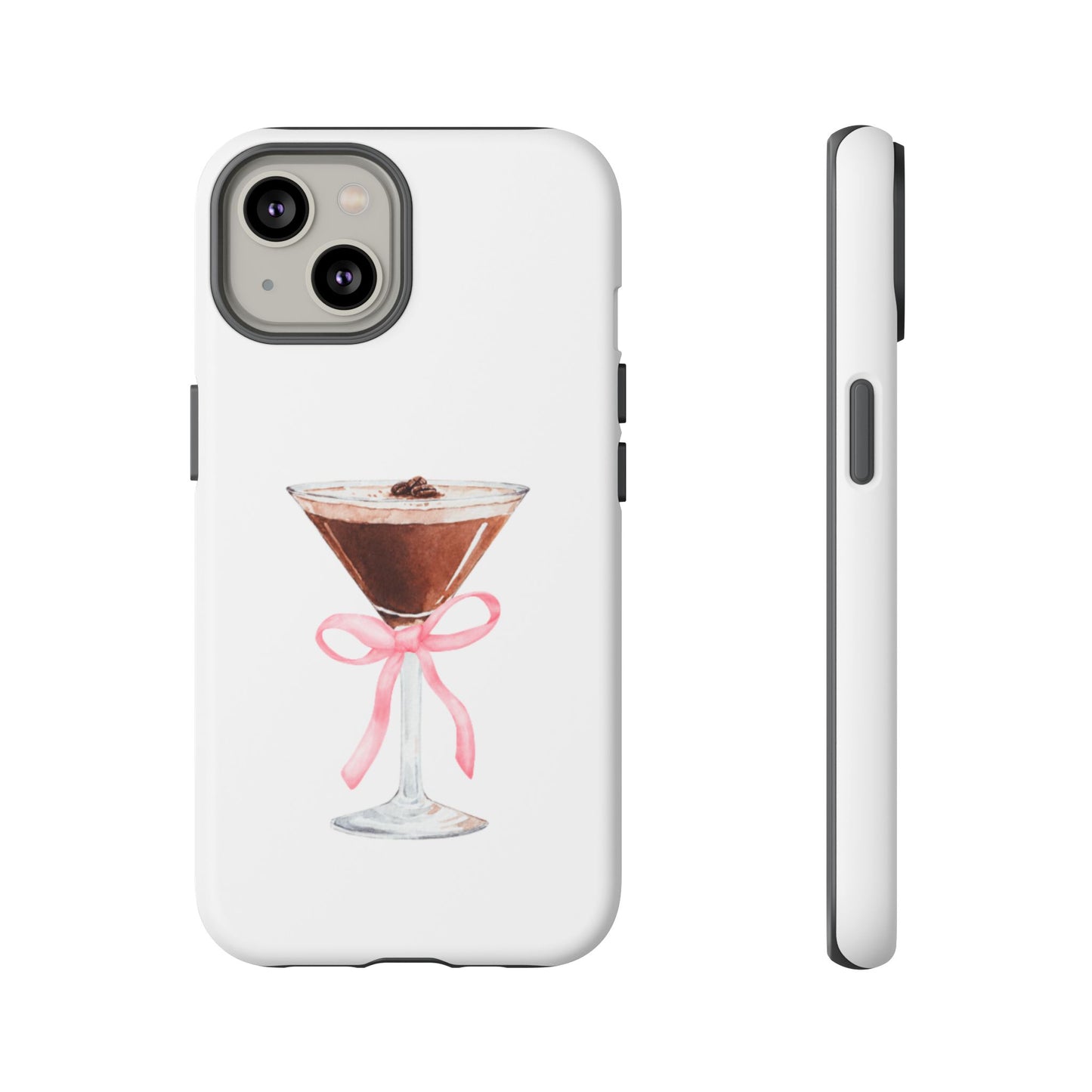 Phone Case - Espresso Martini with Pink Bow Design