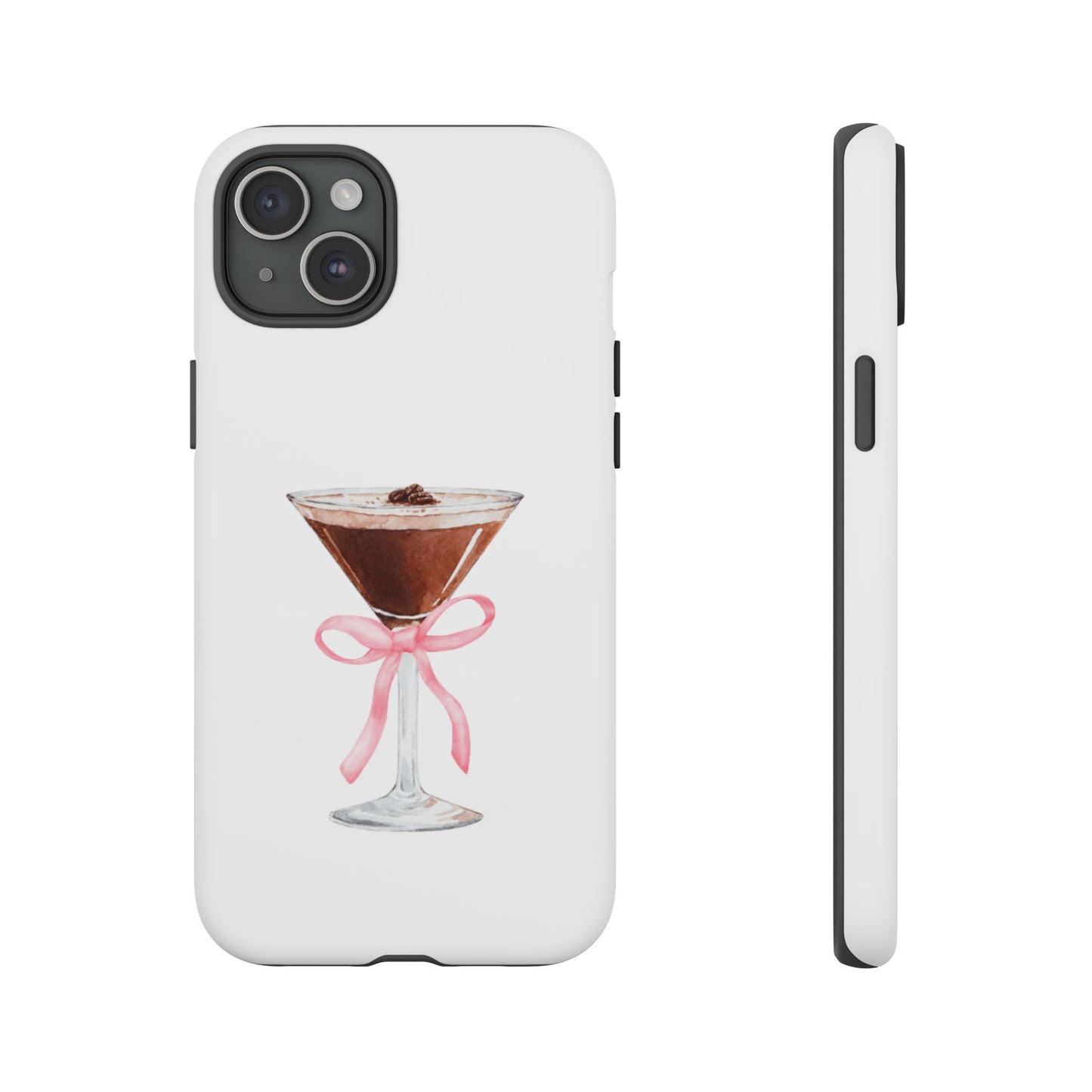 Phone Case - Espresso Martini with Pink Bow Design