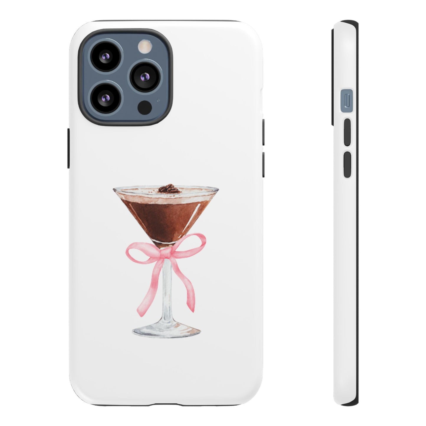 Phone Case - Espresso Martini with Pink Bow Design