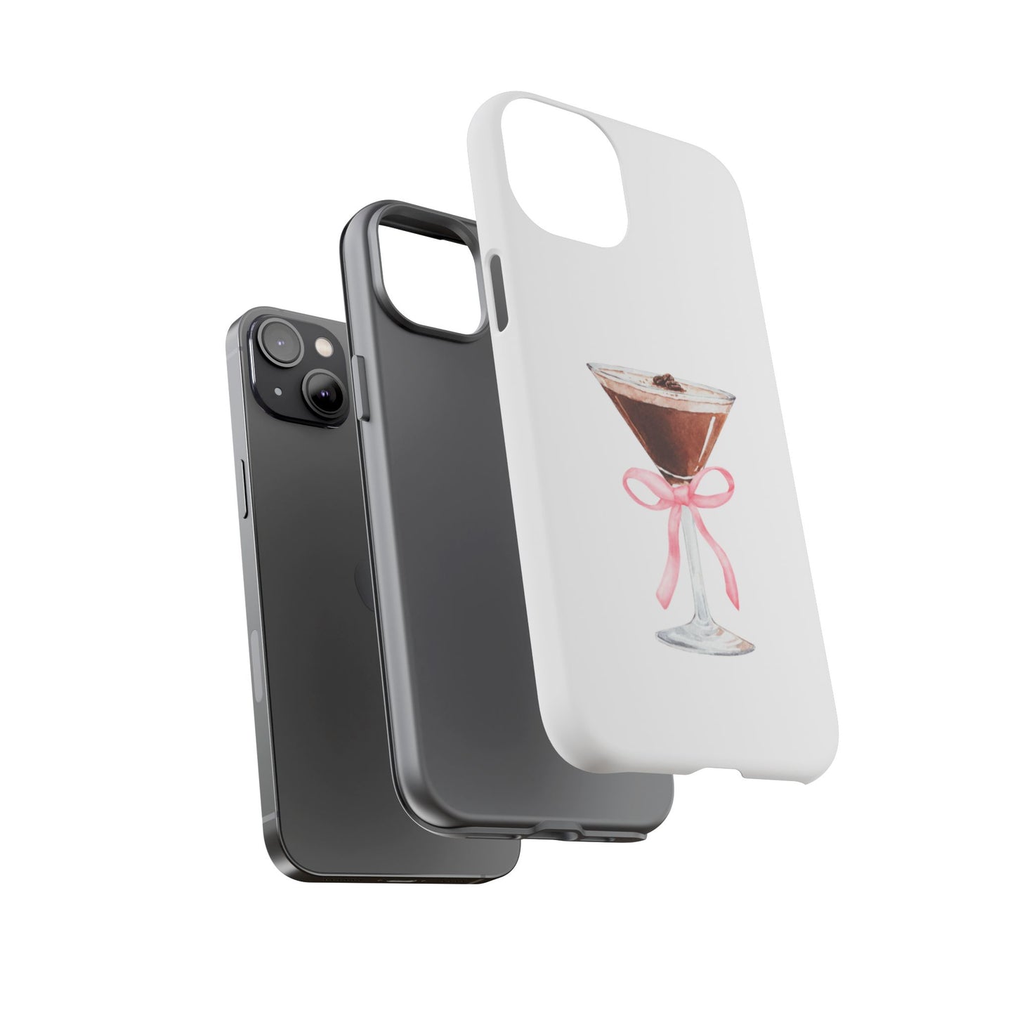 Phone Case - Espresso Martini with Pink Bow Design