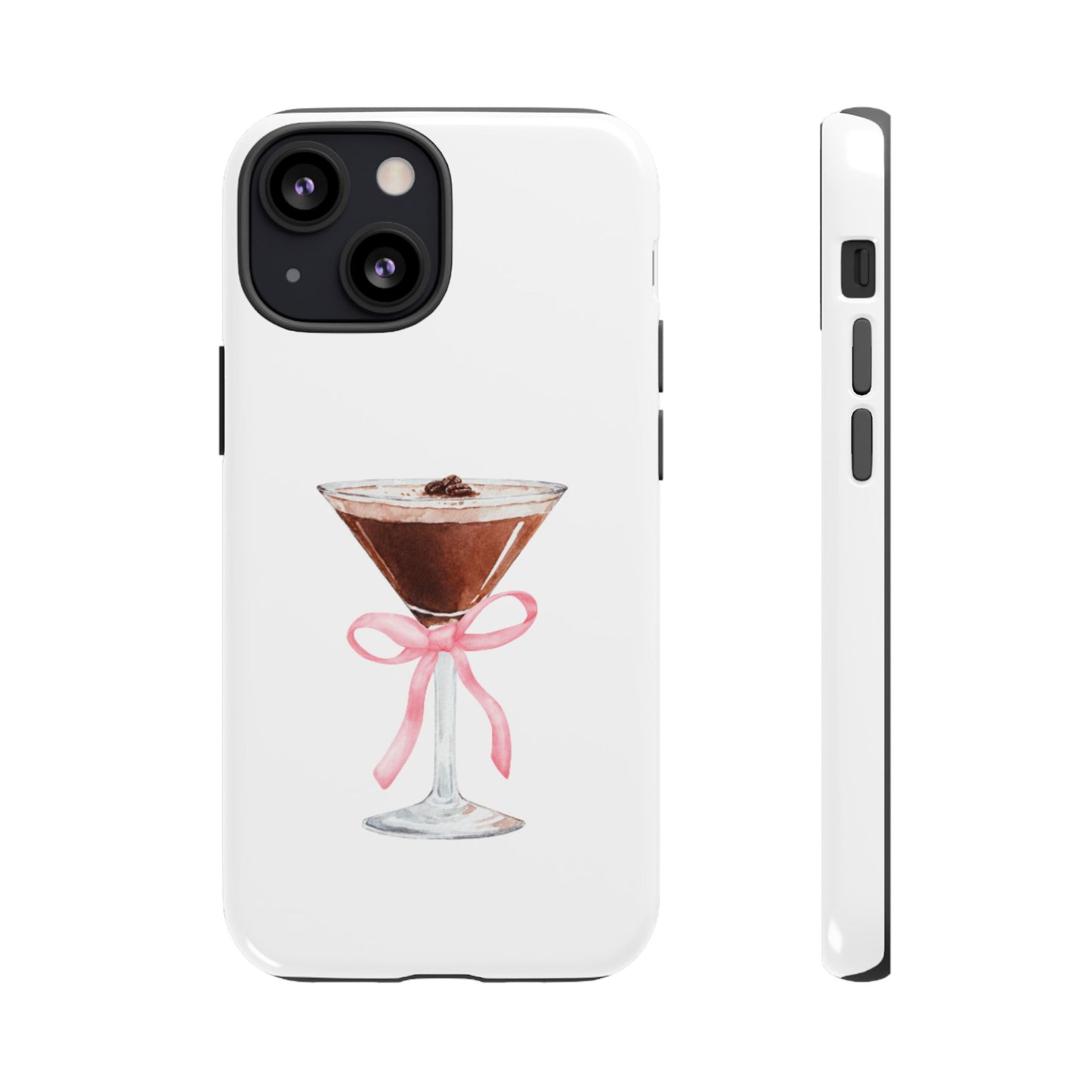 Phone Case - Espresso Martini with Pink Bow Design