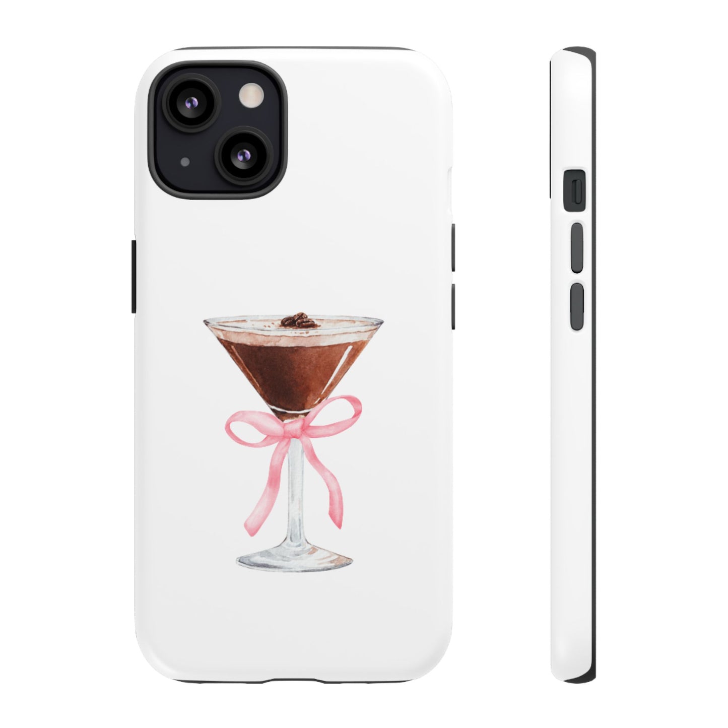 Phone Case - Espresso Martini with Pink Bow Design