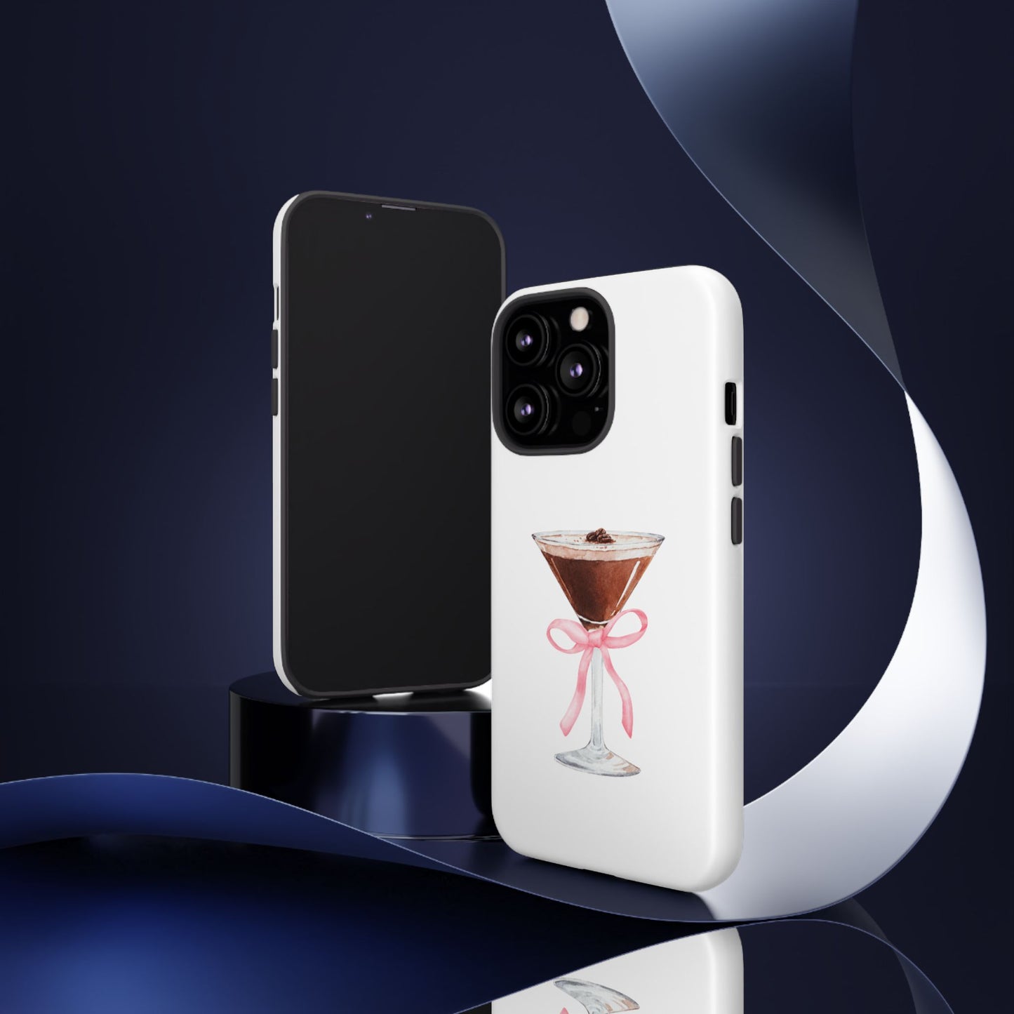 Phone Case - Espresso Martini with Pink Bow Design