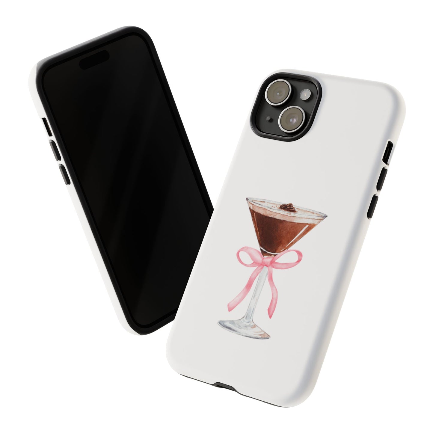 Phone Case - Espresso Martini with Pink Bow Design