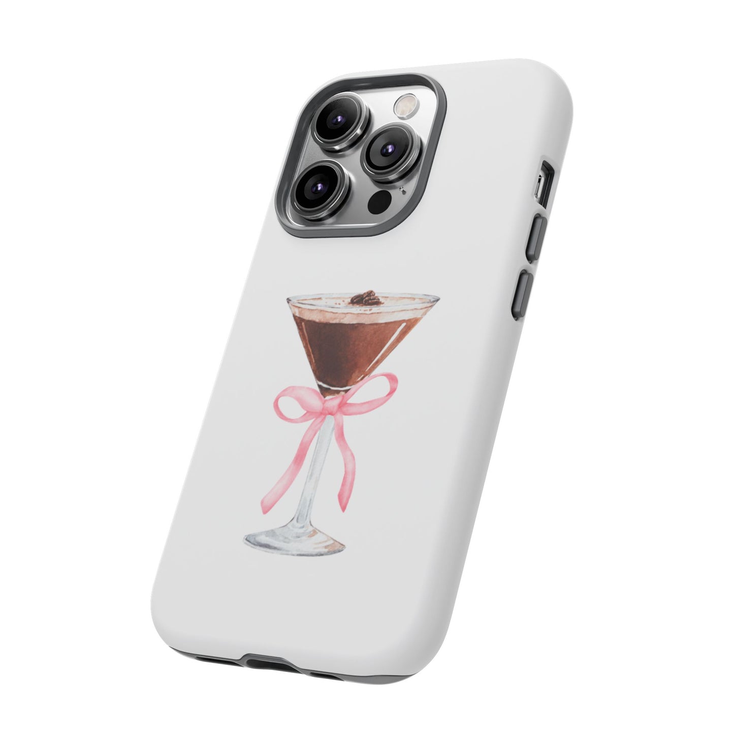Phone Case - Espresso Martini with Pink Bow Design