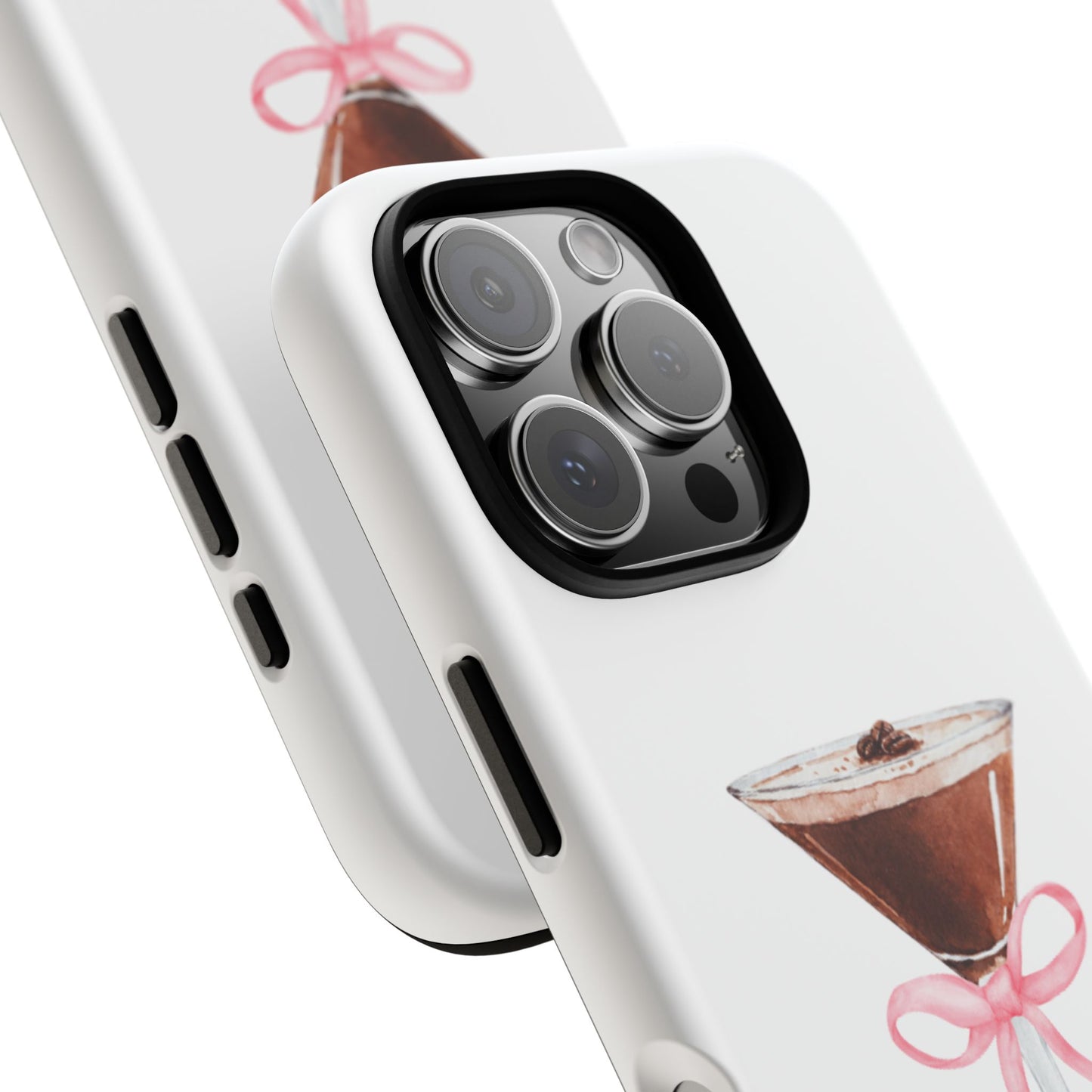 Phone Case - Espresso Martini with Pink Bow Design