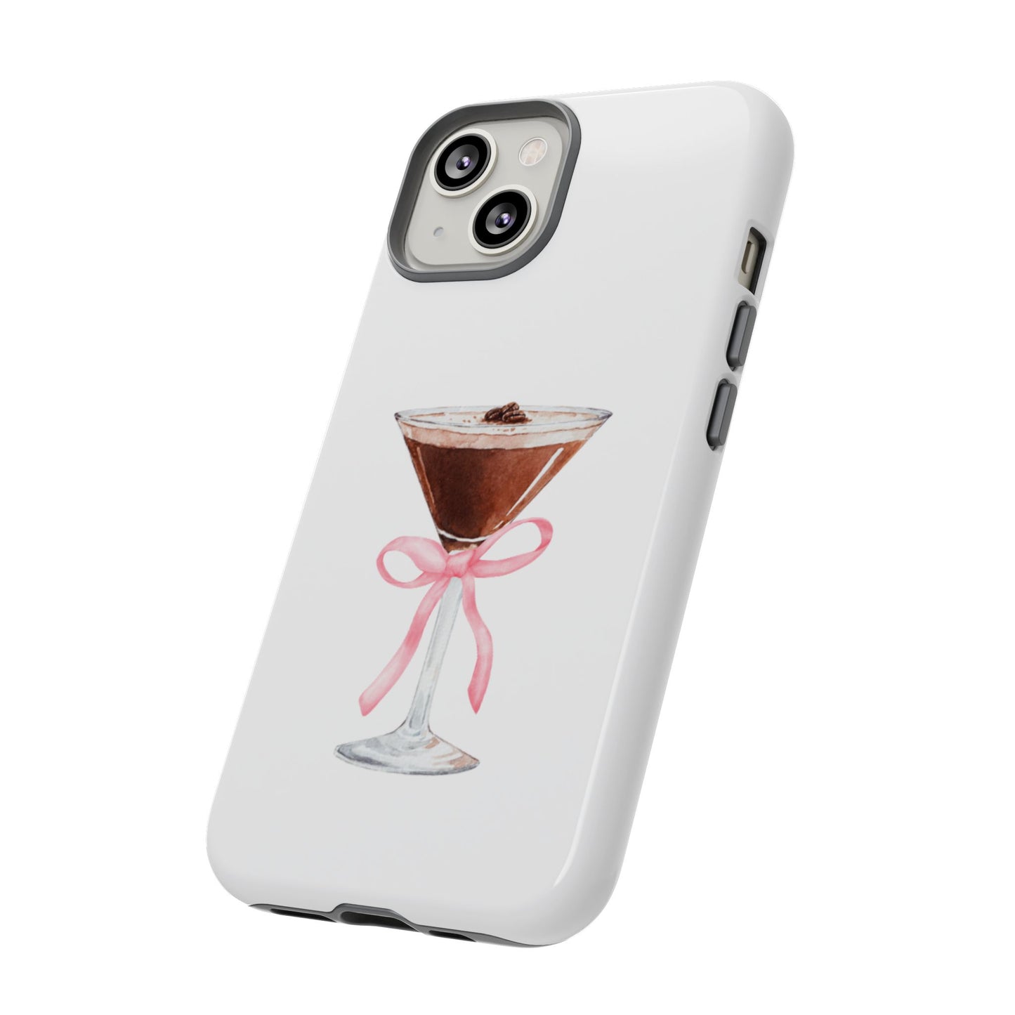 Phone Case - Espresso Martini with Pink Bow Design