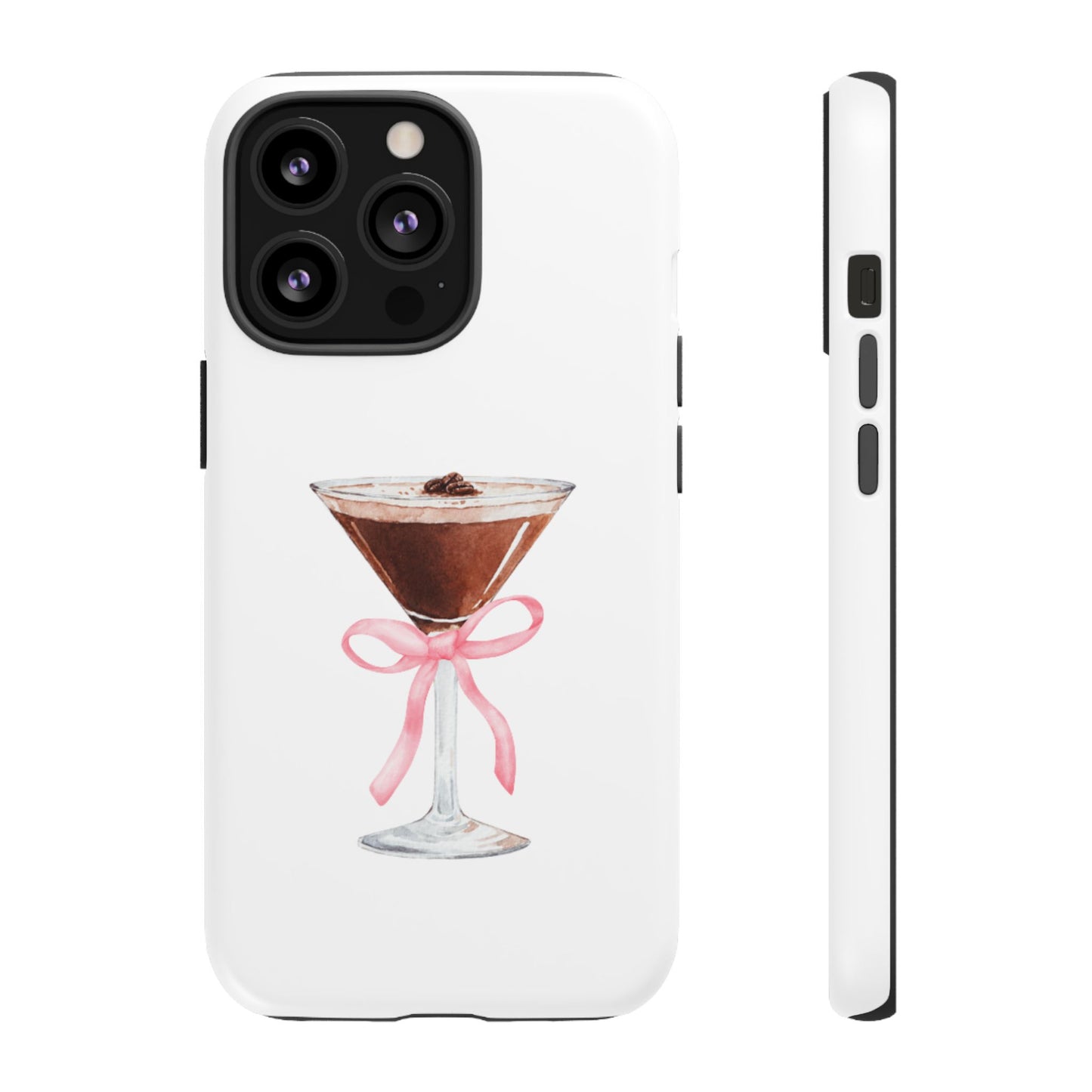 Phone Case - Espresso Martini with Pink Bow Design