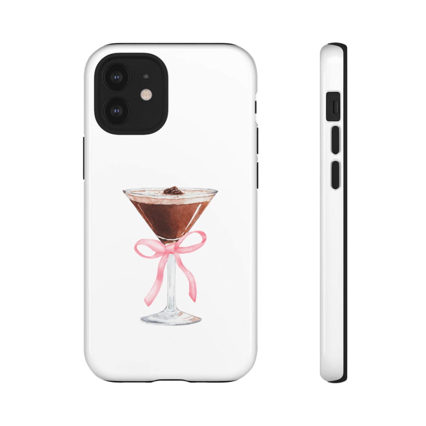 Phone Case - Espresso Martini with Pink Bow Design