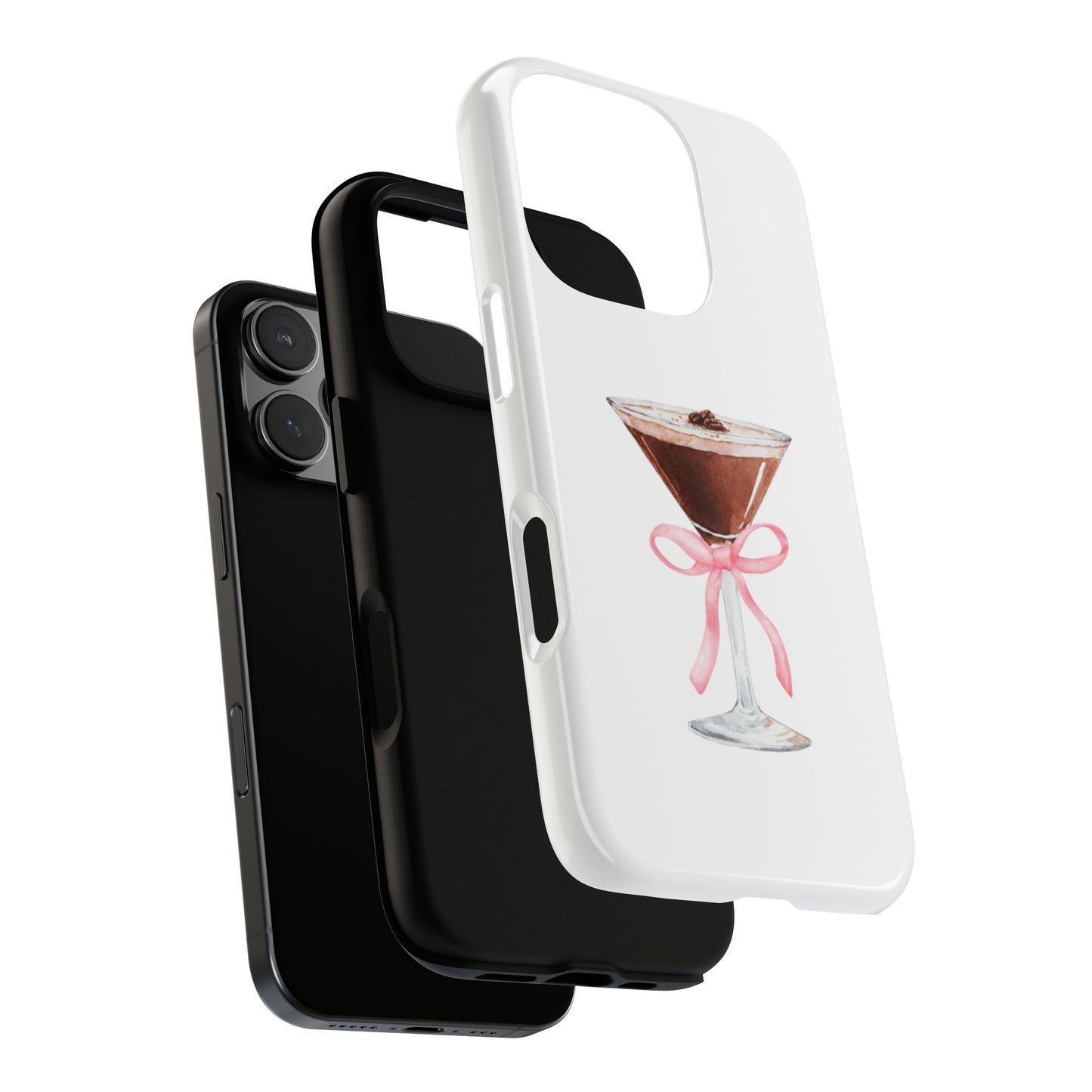 Phone Case - Espresso Martini with Pink Bow Design