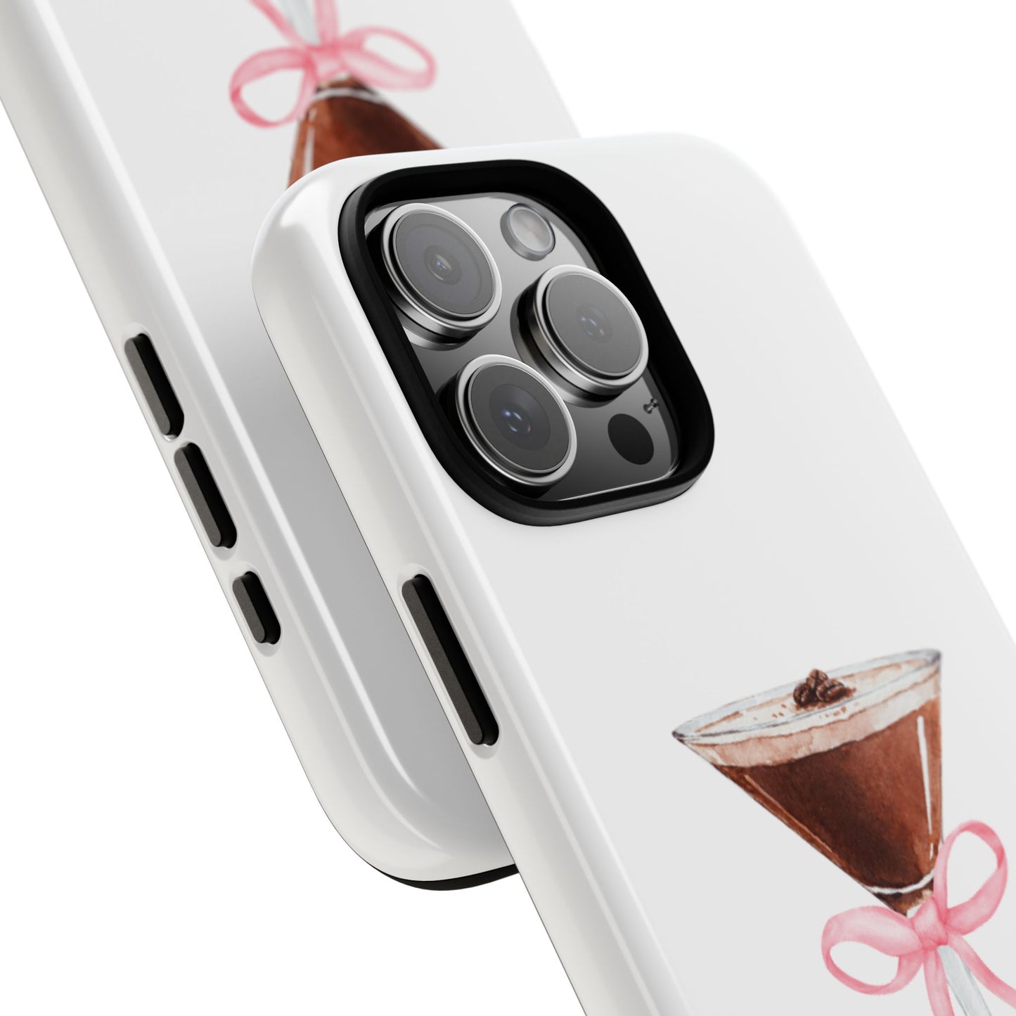 Phone Case - Espresso Martini with Pink Bow Design