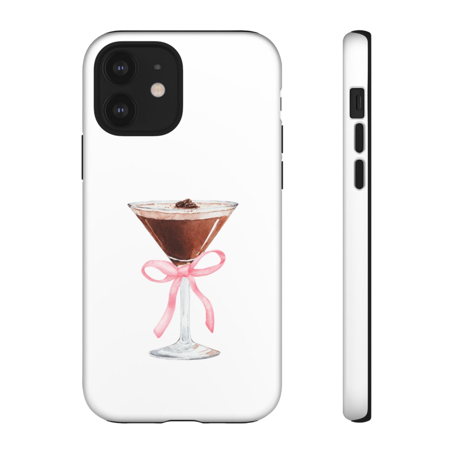 Phone Case - Espresso Martini with Pink Bow Design
