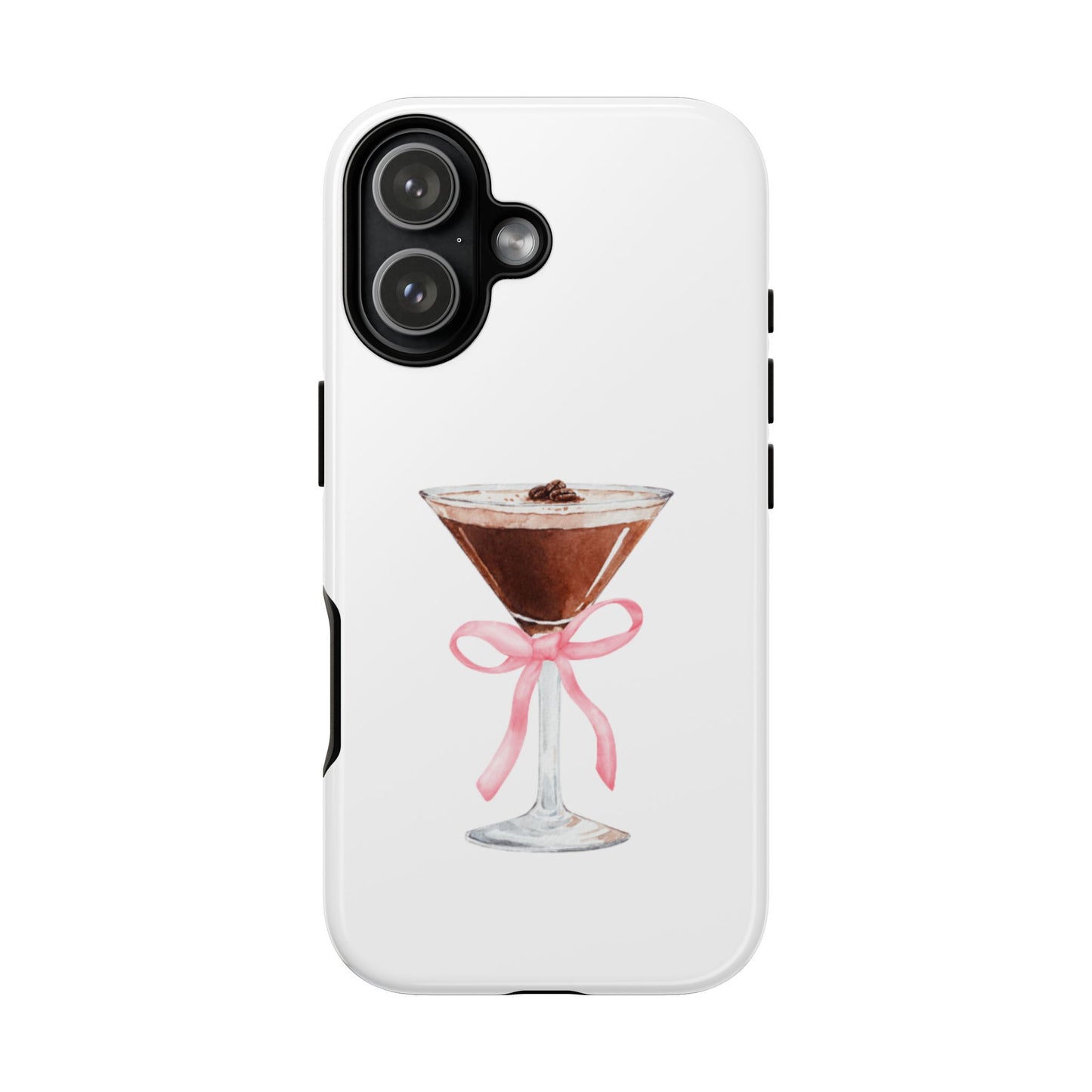 Phone Case - Espresso Martini with Pink Bow Design