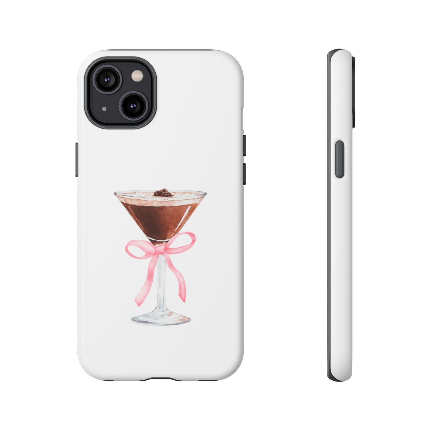Phone Case - Espresso Martini with Pink Bow Design