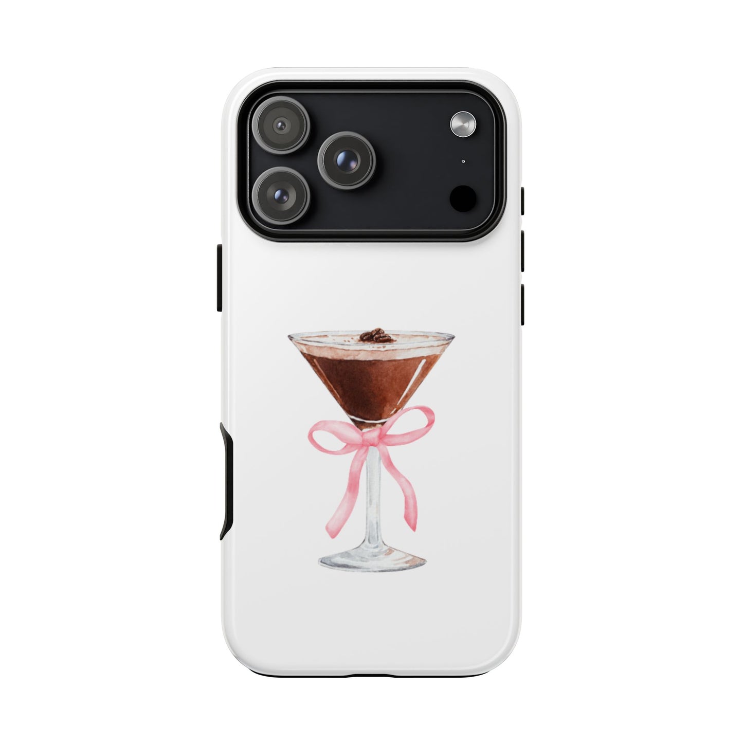 Phone Case - Espresso Martini with Pink Bow Design