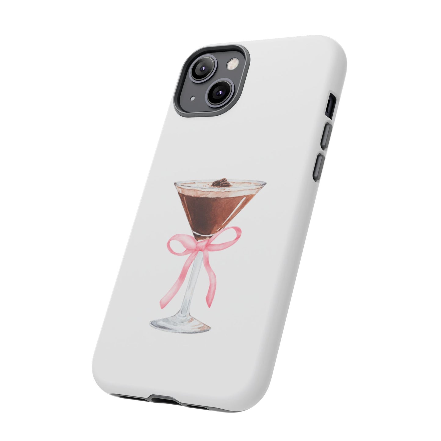 Phone Case - Espresso Martini with Pink Bow Design