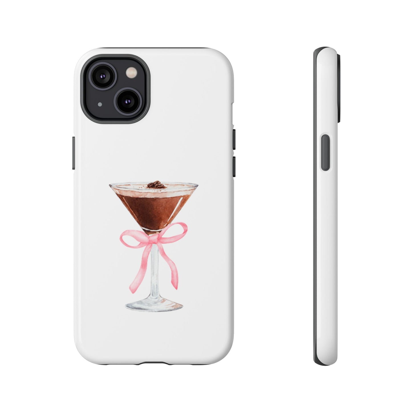 Phone Case - Espresso Martini with Pink Bow Design