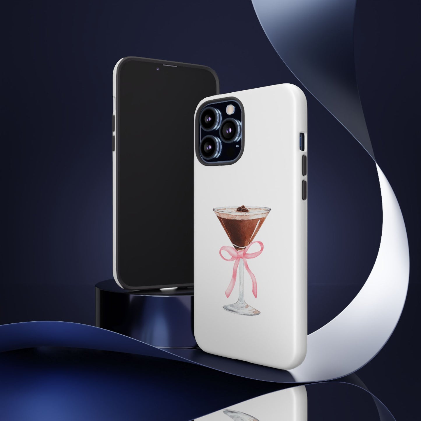 Phone Case - Espresso Martini with Pink Bow Design