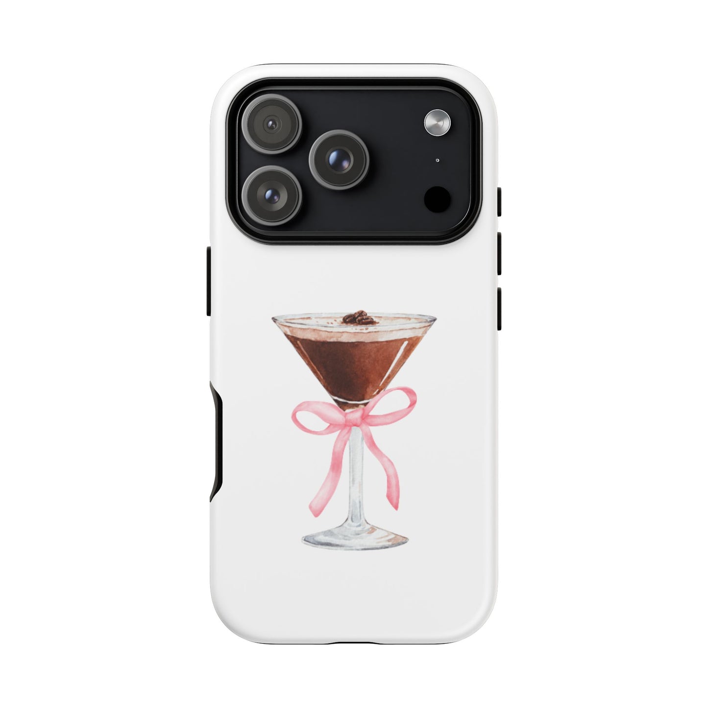 Phone Case - Espresso Martini with Pink Bow Design