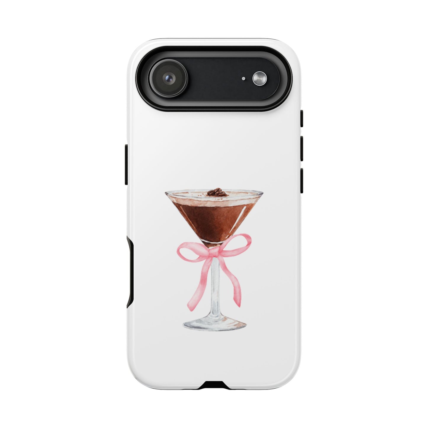 Phone Case - Espresso Martini with Pink Bow Design
