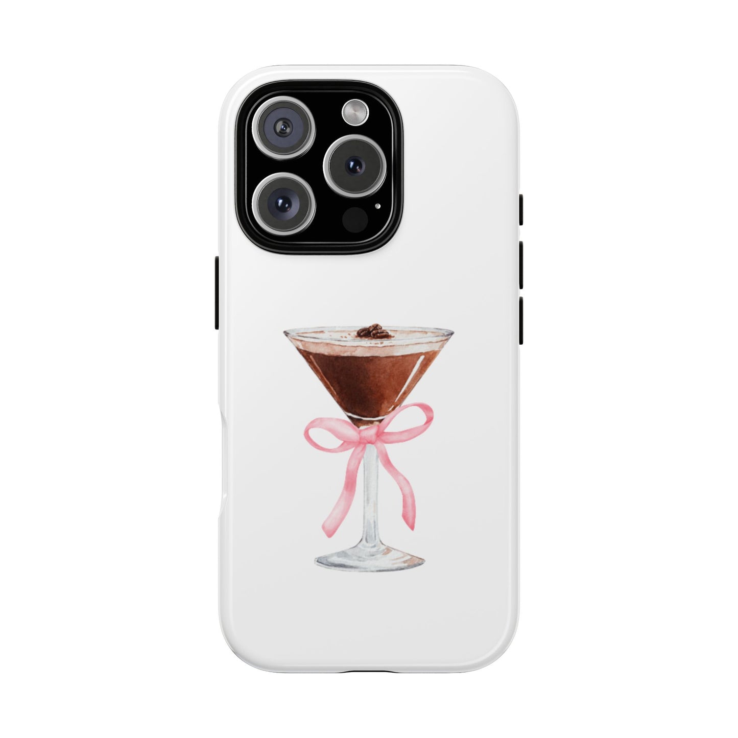 Phone Case - Espresso Martini with Pink Bow Design