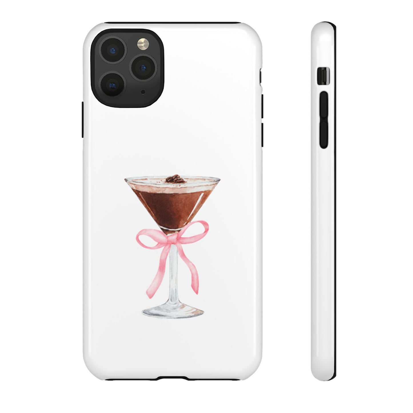 Phone Case - Espresso Martini with Pink Bow Design