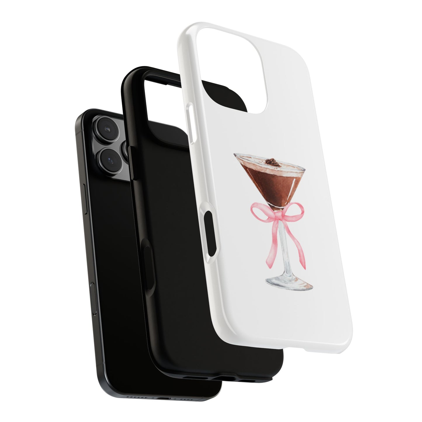 Phone Case - Espresso Martini with Pink Bow Design