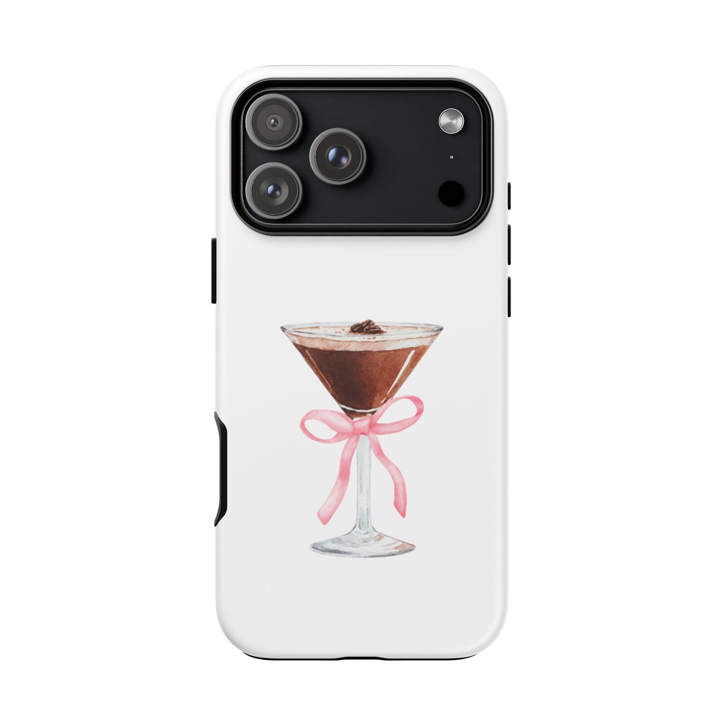 Phone Case - Espresso Martini with Pink Bow Design