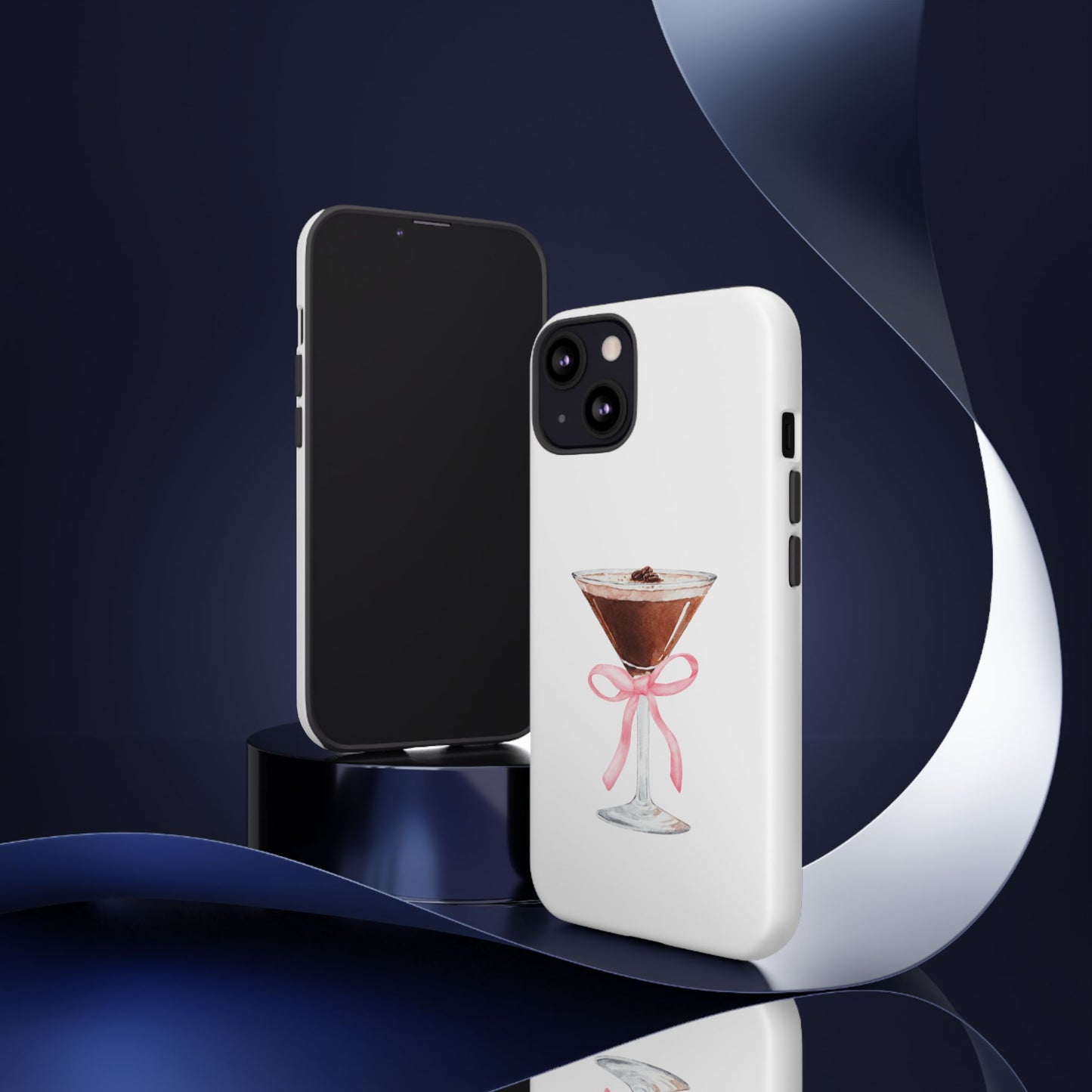 Phone Case - Espresso Martini with Pink Bow Design